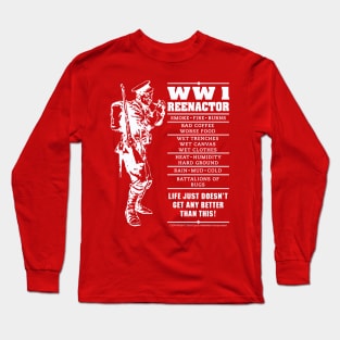 WW 1 Reenactor White Long Sleeve T-Shirt